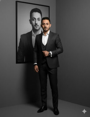 قاب تصویر مرد کت و شلواری